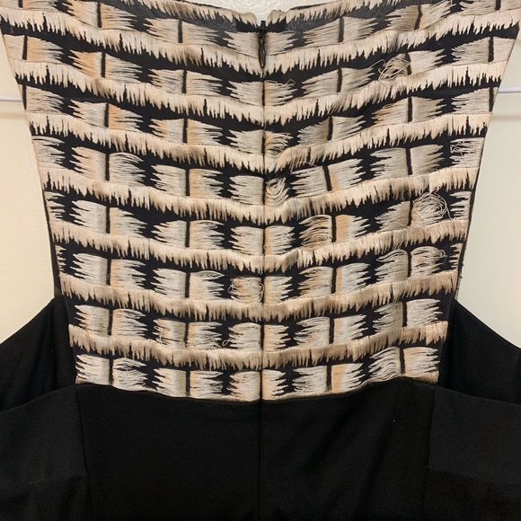 Pollini Black cocktail dress with gold threaded chest and back. Italian couture. - Picture 4 of 7